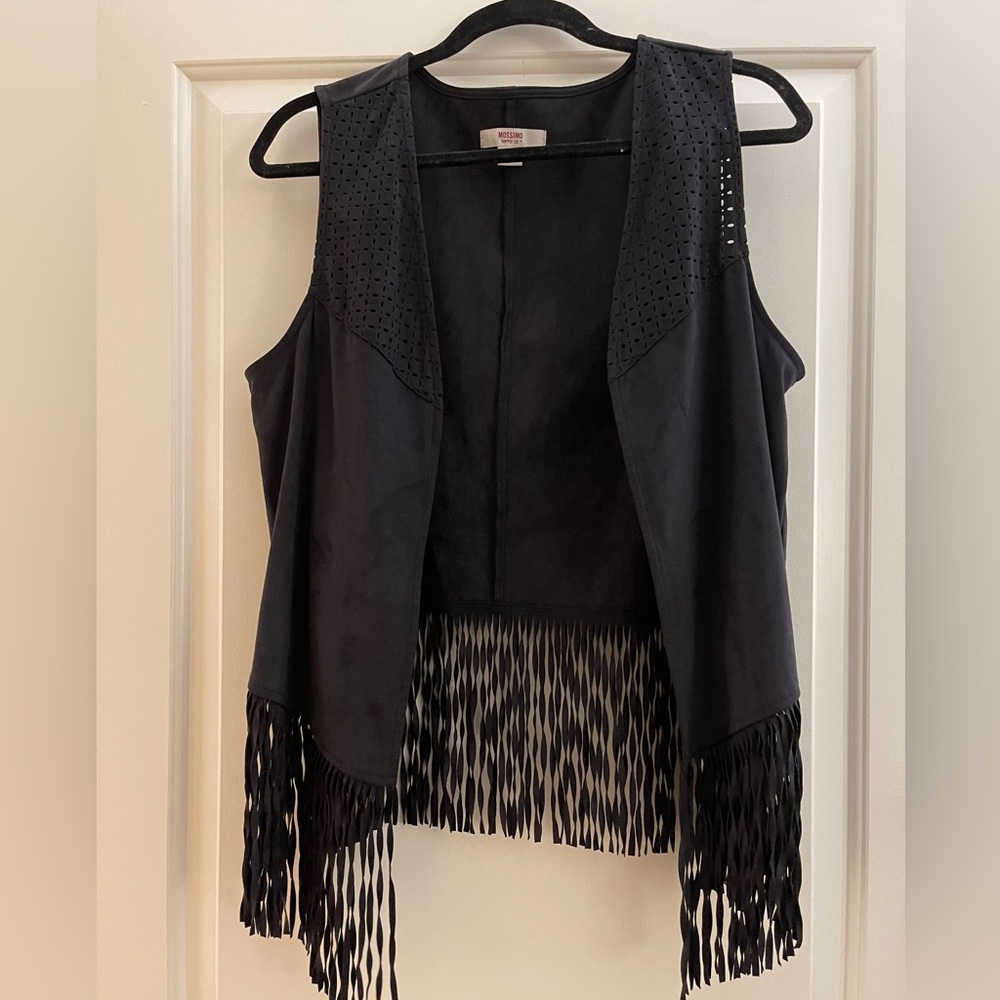 Mossimo Supply Co Black Fringe Vest